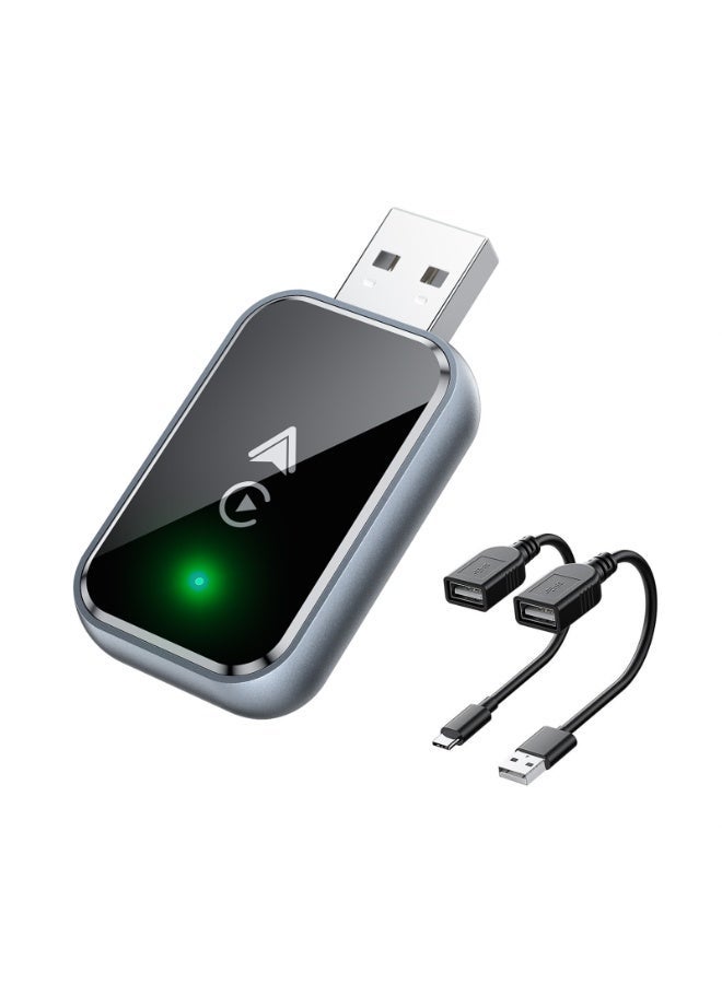 Kingone 2 in 1 Wireless CarPlay and Android Auto Adapter, Convert Wired to Wireless CarPlay Adapter, No Delay and Stable Control Mini Size with Extension Cable USB-C and Type-C(Black) - Image 2
